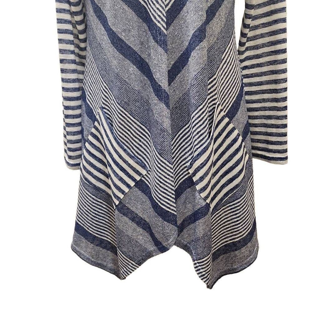 Michael Tyler Flyaway Abstract Cardigan Women's Size Small Slant Pockets Stripes - Picture 4 of 8